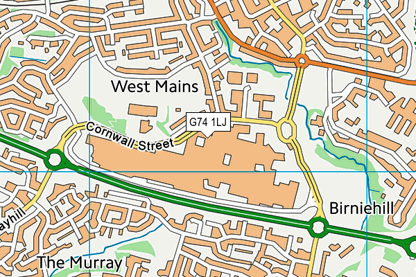 G74 1LJ map - OS VectorMap District (Ordnance Survey)