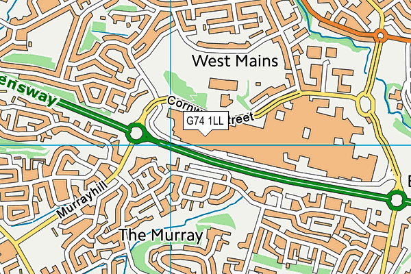 G74 1LL map - OS VectorMap District (Ordnance Survey)