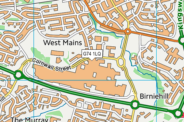 G74 1LQ map - OS VectorMap District (Ordnance Survey)