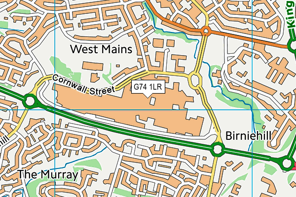 G74 1LR map - OS VectorMap District (Ordnance Survey)