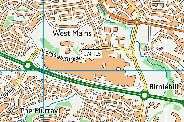 G74 1LS map - OS VectorMap District (Ordnance Survey)