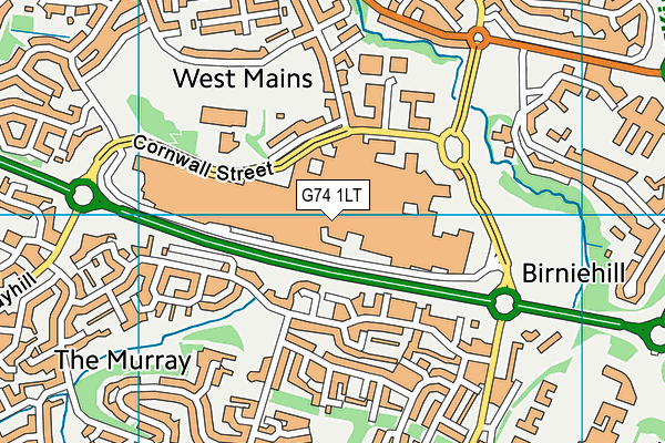 G74 1LT map - OS VectorMap District (Ordnance Survey)