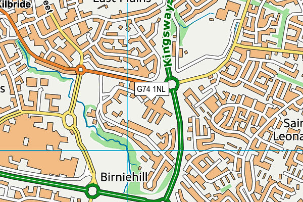 G74 1NL map - OS VectorMap District (Ordnance Survey)