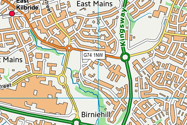 G74 1NW map - OS VectorMap District (Ordnance Survey)