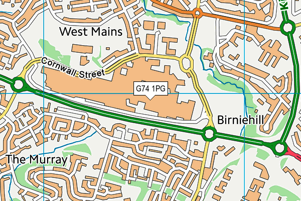 G74 1PG map - OS VectorMap District (Ordnance Survey)