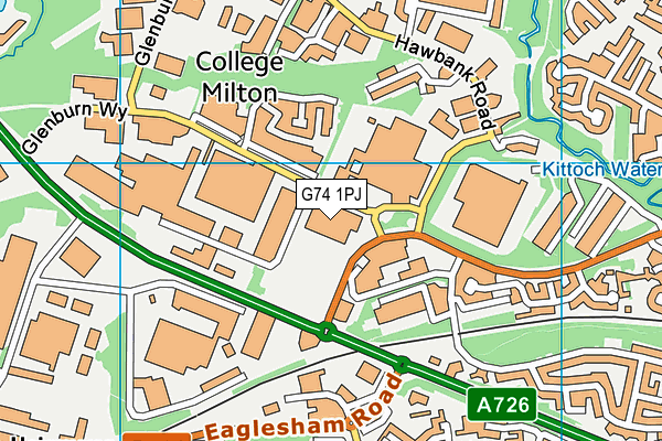 G74 1PJ map - OS VectorMap District (Ordnance Survey)