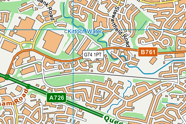 G74 1PT map - OS VectorMap District (Ordnance Survey)