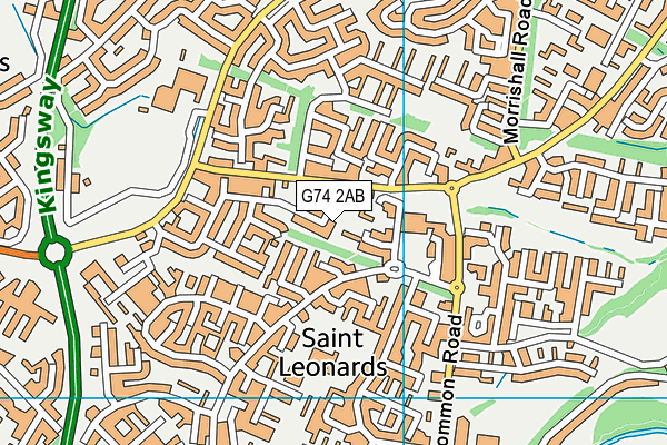 G74 2AB map - OS VectorMap District (Ordnance Survey)