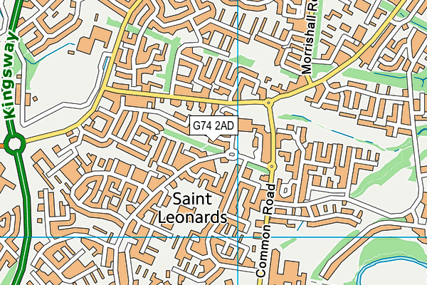 G74 2AD map - OS VectorMap District (Ordnance Survey)