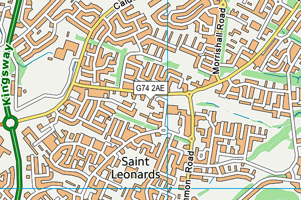 G74 2AE map - OS VectorMap District (Ordnance Survey)