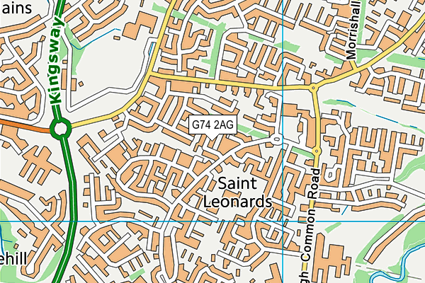 G74 2AG map - OS VectorMap District (Ordnance Survey)