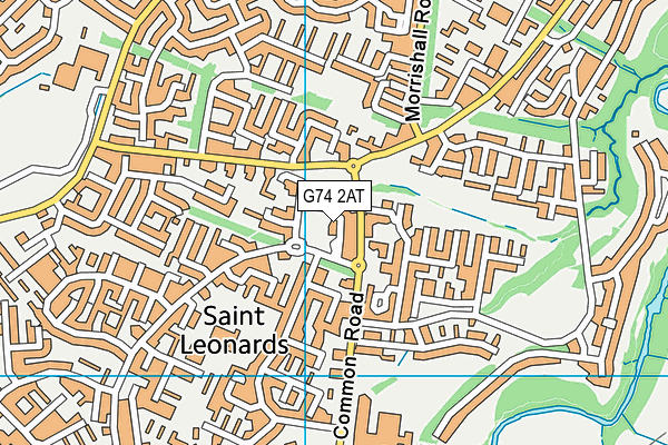 G74 2AT map - OS VectorMap District (Ordnance Survey)