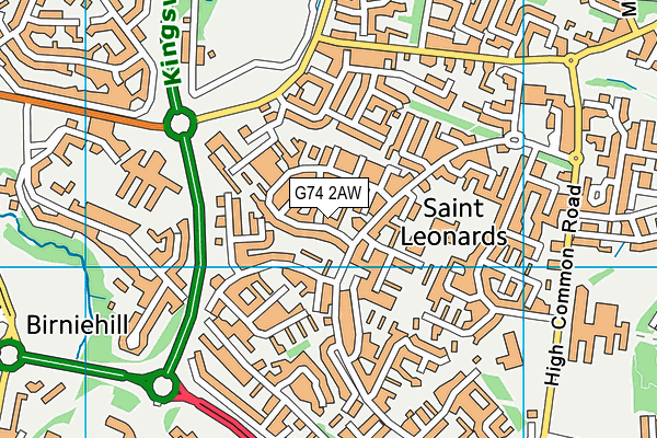 G74 2AW map - OS VectorMap District (Ordnance Survey)