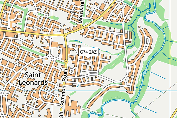 G74 2AZ map - OS VectorMap District (Ordnance Survey)