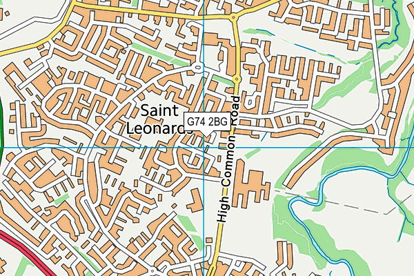 G74 2BG map - OS VectorMap District (Ordnance Survey)