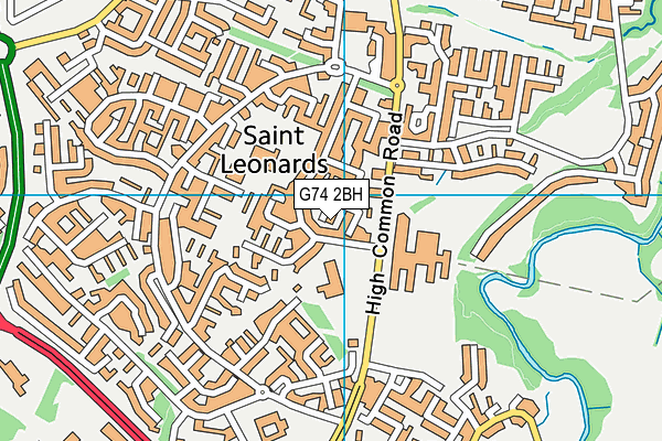 G74 2BH map - OS VectorMap District (Ordnance Survey)