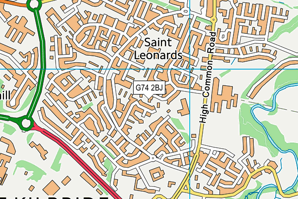 G74 2BJ map - OS VectorMap District (Ordnance Survey)