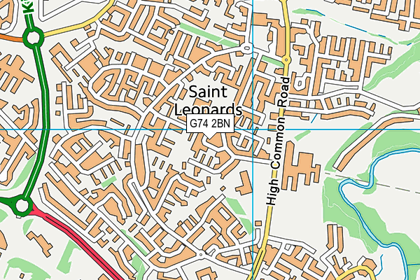 G74 2BN map - OS VectorMap District (Ordnance Survey)