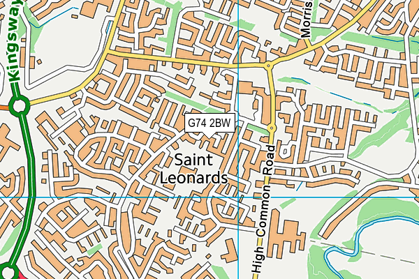 G74 2BW map - OS VectorMap District (Ordnance Survey)