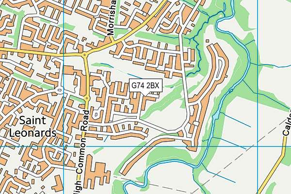 G74 2BX map - OS VectorMap District (Ordnance Survey)