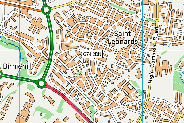 G74 2DN map - OS VectorMap District (Ordnance Survey)