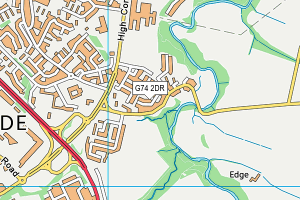 G74 2DR map - OS VectorMap District (Ordnance Survey)