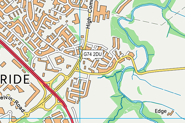 G74 2DU map - OS VectorMap District (Ordnance Survey)