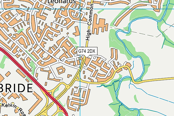 G74 2DX map - OS VectorMap District (Ordnance Survey)