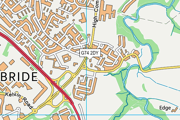 G74 2DY map - OS VectorMap District (Ordnance Survey)