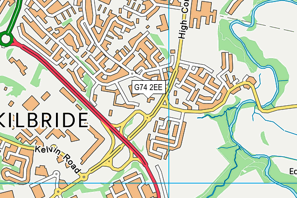 G74 2EE map - OS VectorMap District (Ordnance Survey)