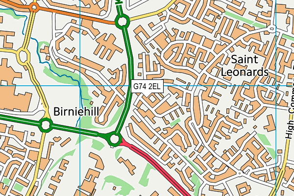 G74 2EL map - OS VectorMap District (Ordnance Survey)