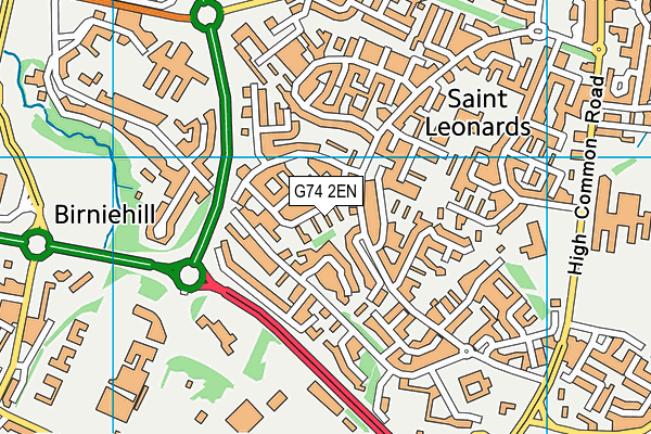 G74 2EN map - OS VectorMap District (Ordnance Survey)