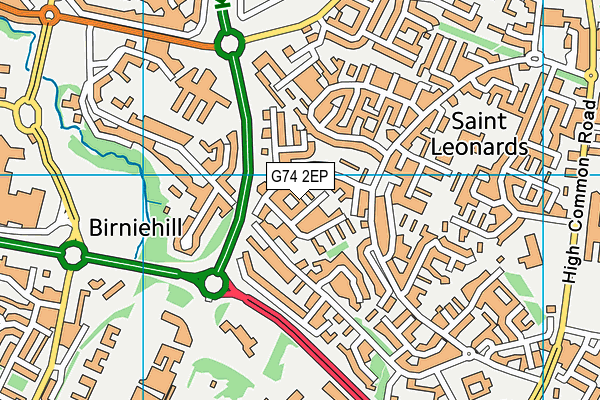 G74 2EP map - OS VectorMap District (Ordnance Survey)