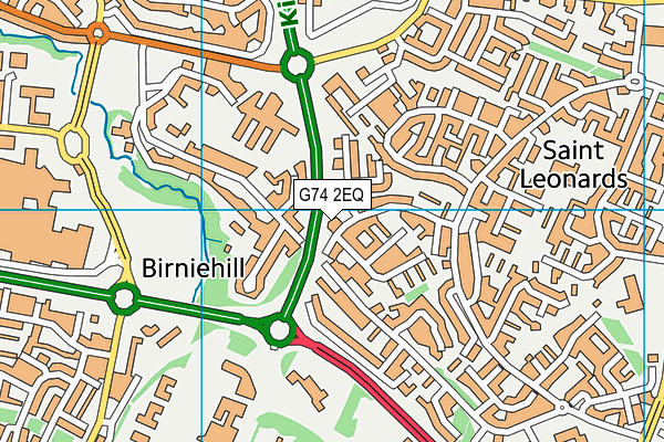 G74 2EQ map - OS VectorMap District (Ordnance Survey)