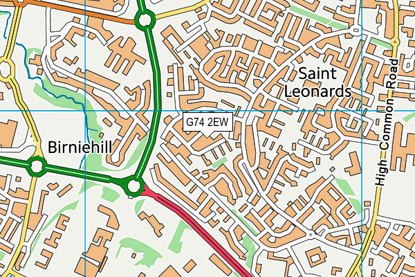 G74 2EW map - OS VectorMap District (Ordnance Survey)