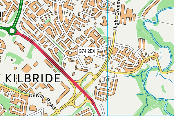 G74 2EX map - OS VectorMap District (Ordnance Survey)