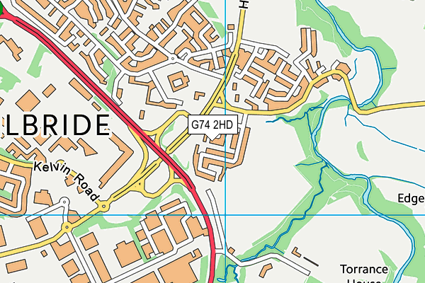 G74 2HD map - OS VectorMap District (Ordnance Survey)