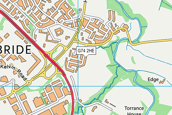 G74 2HE map - OS VectorMap District (Ordnance Survey)