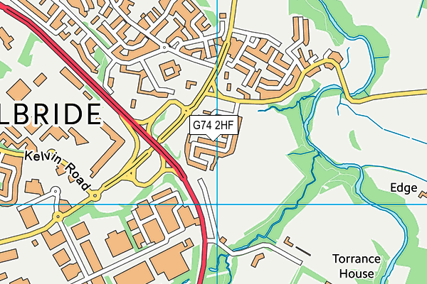 G74 2HF map - OS VectorMap District (Ordnance Survey)