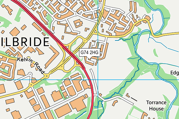 G74 2HG map - OS VectorMap District (Ordnance Survey)