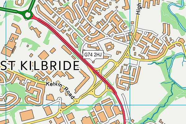 G74 2HJ map - OS VectorMap District (Ordnance Survey)