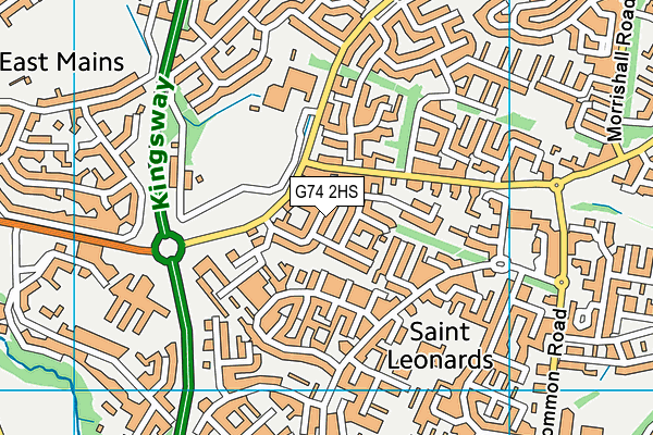 G74 2HS map - OS VectorMap District (Ordnance Survey)