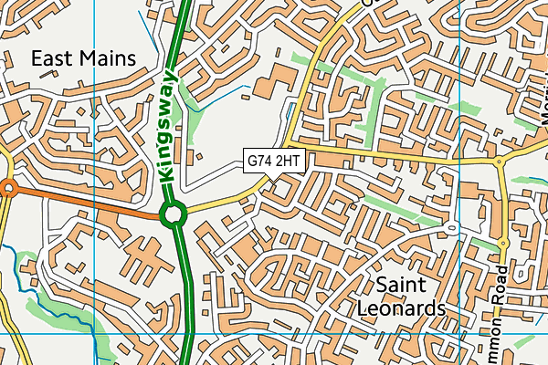 G74 2HT map - OS VectorMap District (Ordnance Survey)