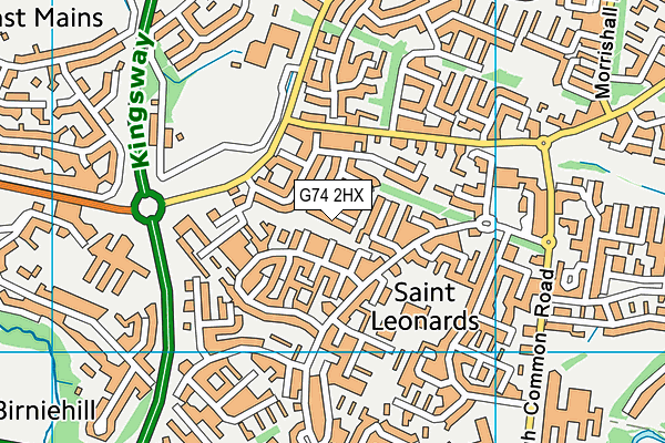 G74 2HX map - OS VectorMap District (Ordnance Survey)
