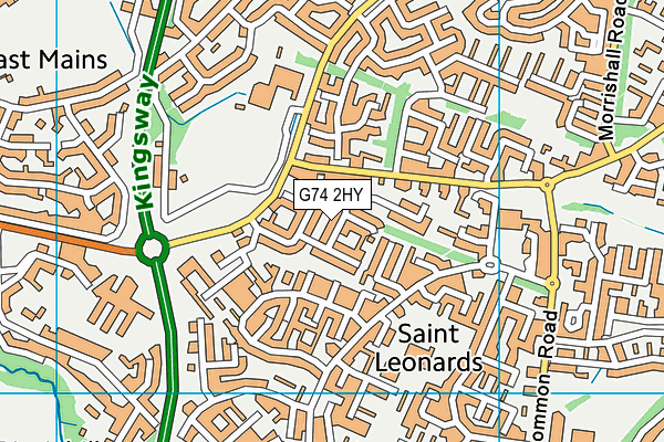 G74 2HY map - OS VectorMap District (Ordnance Survey)