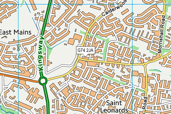 G74 2JA map - OS VectorMap District (Ordnance Survey)