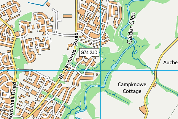 G74 2JD map - OS VectorMap District (Ordnance Survey)