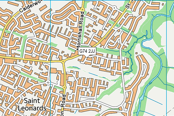 G74 2JJ map - OS VectorMap District (Ordnance Survey)