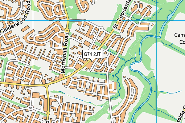 G74 2JT map - OS VectorMap District (Ordnance Survey)