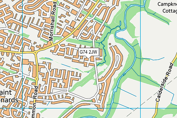 G74 2JW map - OS VectorMap District (Ordnance Survey)